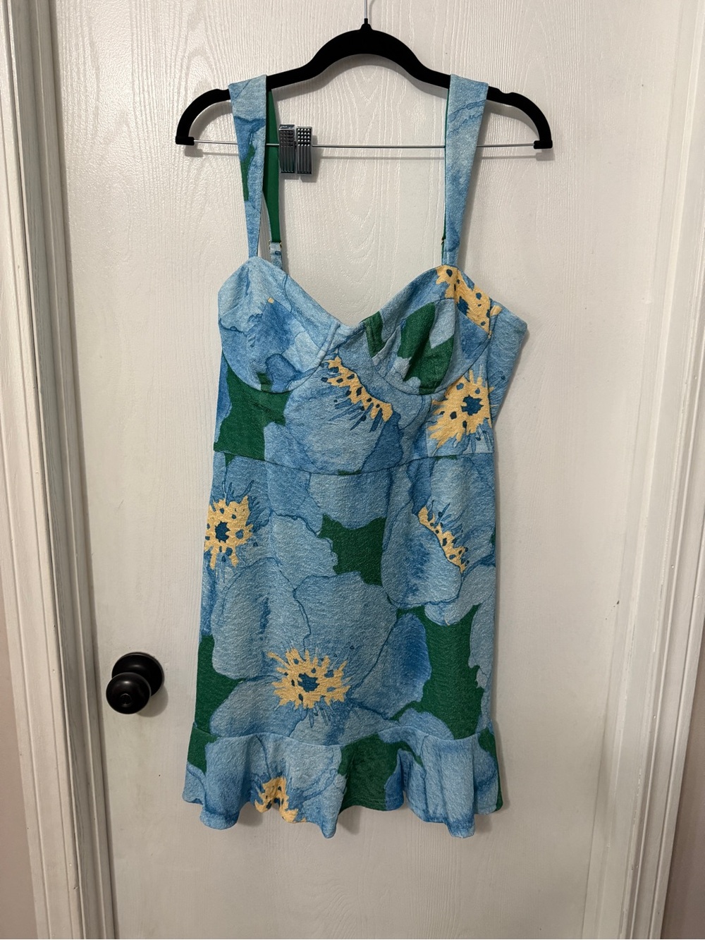 Hutch Blue Green Yellow Floral Mini Dress